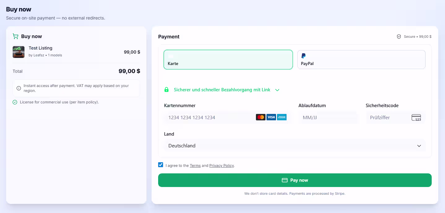 Secure checkout with multiple payment options
