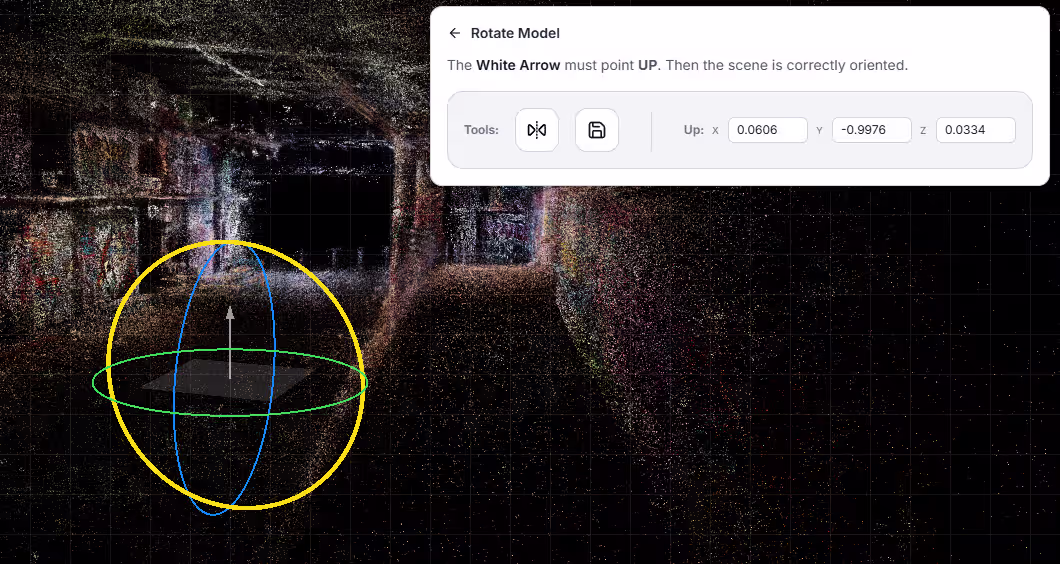 Rotate model orientation tool
